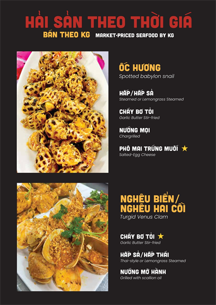 Menu Nhà hàng hải sản cơm niêu Vuông Tròn9